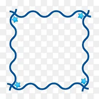 蓝色卡通波浪边框-空若网 蓝色卡通波浪边框-空若网