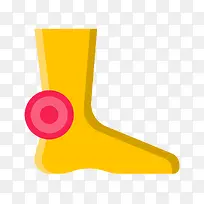 黄色脚伤扁平化元素-空若网 黄色脚伤扁平化元素-空若网