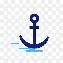 蓝色扁平化船锚元素-空若网 蓝色扁平化船锚元素-空若网