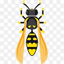 手绘卡通黄蜂矢量图-空若网 手绘卡通黄蜂矢量图-空若网
