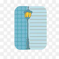 矢量卡通路灯日记本边框素材-空若网 矢量卡通路灯日记本边框素材-空若网