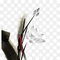 矢量水墨荷花-空若网 矢量水墨荷花-空若网