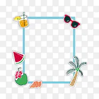 边框手绘海边边框装饰素材-空若网 边框手绘海边边框装饰素材-空若网