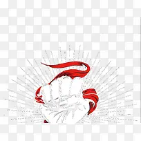 矢量手拿红丝带-空若网 矢量手拿红丝带-空若网