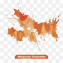 有质感的橙色水墨元素-空若网 有质感的橙色水墨元素-空若网