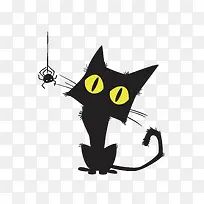 蜘蛛卡通可爱万圣节猫咪-空若网 蜘蛛卡通可爱万圣节猫咪-空若网