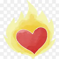 水彩火焰燃烧爱心-空若网 水彩火焰燃烧爱心-空若网