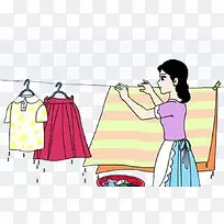 晾衣服卡通图-空若网 晾衣服卡通图-空若网