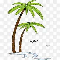 手绘海边矢量元素图-空若网 手绘海边矢量元素图-空若网