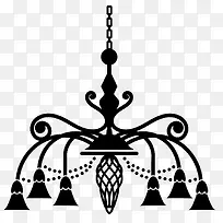手绘黑色矢量灯饰吊灯-空若网 手绘黑色矢量灯饰吊灯-空若网