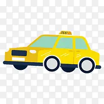 黄色扁平化出租车元素-空若网 黄色扁平化出租车元素-空若网