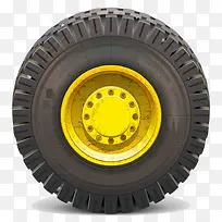 卡通手绘黄色金属轮胎-空若网 卡通手绘黄色金属轮胎-空若网