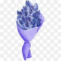 矢量蓝色水彩手绘花束-空若网 矢量蓝色水彩手绘花束-空若网