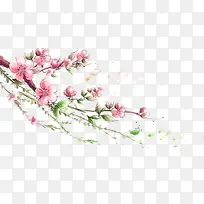 手绘桃花素材-空若网 手绘桃花素材-空若网