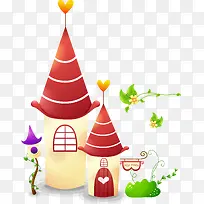 卡通城堡矢量图-空若网 卡通城堡矢量图-空若网