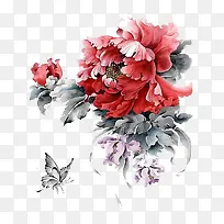 简约水彩牡丹花-空若网 简约水彩牡丹花-空若网