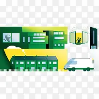 创意手绘小区街道-空若网 创意手绘小区街道-空若网