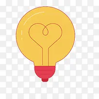 黄色创意爱心灯泡设计-空若网 黄色创意爱心灯泡设计-空若网