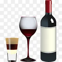 矢量红酒和酒杯-空若网 矢量红酒和酒杯-空若网