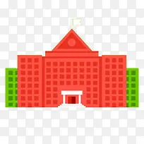 卡通风格扁平化大学校园图案-空若网 卡通风格扁平化大学校园图案-空若网