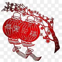 双葫芦剪纸-空若网 双葫芦剪纸-空若网