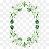 绿色植物边框装饰-空若网 绿色植物边框装饰-空若网