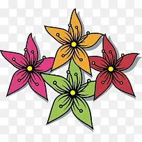 矢量水彩画多彩花朵插图-空若网 矢量水彩画多彩花朵插图-空若网