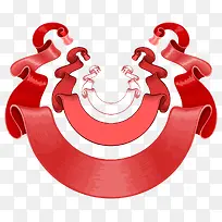 对称丝带标签矢量-空若网 对称丝带标签矢量-空若网