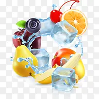 矢量水果冰块免抠素材免费下载-空若网 矢量水果冰块免抠素材免费下载-空若网