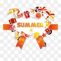 矢量夏日度假元素-空若网 矢量夏日度假元素-空若网