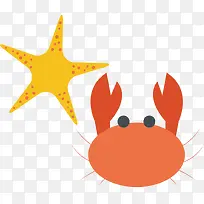 螃蟹海星png矢量素材-空若网 螃蟹海星png矢量素材-空若网