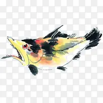 张口的水墨鱼-空若网 张口的水墨鱼-空若网