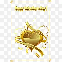 立体金色爱心矢量图-空若网 立体金色爱心矢量图-空若网