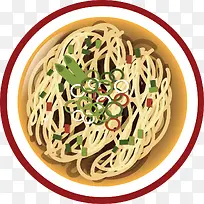 卡通创意面条主食装饰插画-空若网 卡通创意面条主食装饰插画-空若网