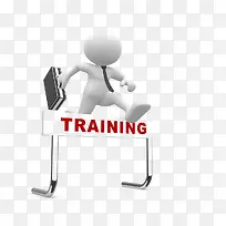 白色卡通职员跨过栏杆-空若网 白色卡通职员跨过栏杆-空若网