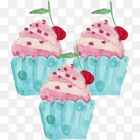 手绘风的杯子蛋糕-空若网 手绘风的杯子蛋糕-空若网