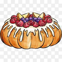 水果点缀南瓜蛋糕-空若网 水果点缀南瓜蛋糕-空若网