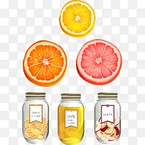 手绘水彩新鲜水果罐头包装-空若网 手绘水彩新鲜水果罐头包装-空若网