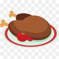 矢量图水彩火鸡食物-空若网 矢量图水彩火鸡食物-空若网