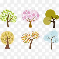 矢量各式各样的水彩画树-空若网 矢量各式各样的水彩画树-空若网