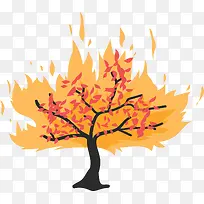 火红色火焰效果大树-空若网 火红色火焰效果大树-空若网