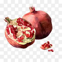 水彩石榴-空若网 水彩石榴-空若网