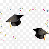 彩色波点背景飞舞的学士帽-空若网 彩色波点背景飞舞的学士帽-空若网