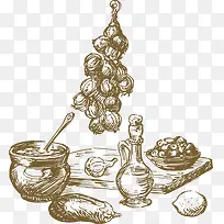 素描棕色食物食材-空若网 素描棕色食物食材-空若网