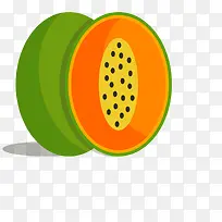 卡通手绘水果装饰海报设计哈密瓜-空若网 卡通手绘水果装饰海报设计哈密瓜-空若网