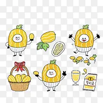 美味哈密瓜手绘插画-空若网 美味哈密瓜手绘插画-空若网