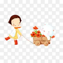 拉木车的小女孩-空若网 拉木车的小女孩-空若网