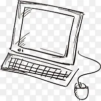 笔记本电脑矢量素描-空若网 笔记本电脑矢量素描-空若网