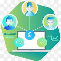 扁平矢量商务办公插画-空若网 扁平矢量商务办公插画-空若网