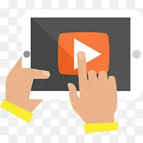 平板观看视频扁平化素材-空若网 平板观看视频扁平化素材-空若网